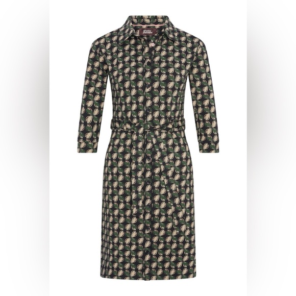 4 Funky Flavours Anthropologie patterned shirt dress sz L FITS Medium sz 8 - Picture 2 of 8